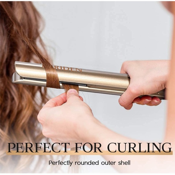 Gold Hair Straightener and Curler 2 in 1, Flat Iron Curling Iron in One, 1 inch - Picture 5 of 13